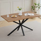 Moderne Rechthoekige Eettafel 140x80cm met Zwart Metalen Onderstel - Geschikt voor 4-6 Personen
