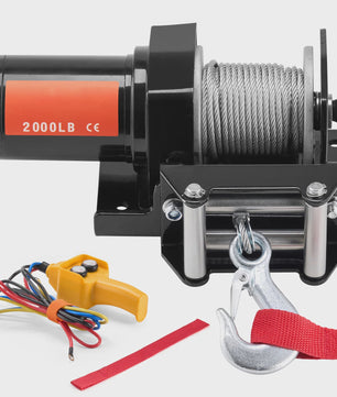 Elektrische Lier 2000lbs voor ATV/UTV - Staalkabel & Afstandsbediening voor Off-Road Voertuigen