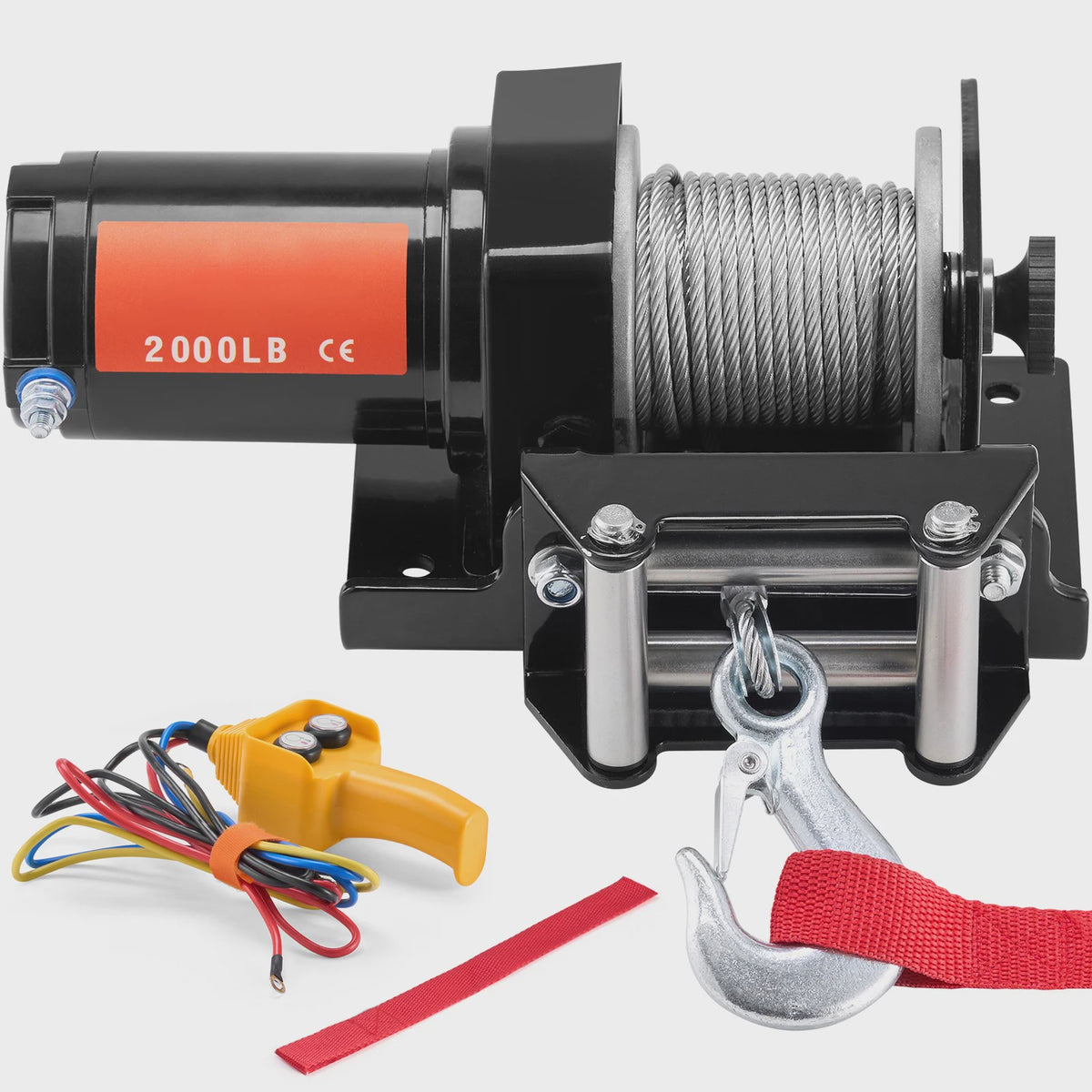 Elektrische Lier 2000lbs voor ATV/UTV - Staalkabel & Afstandsbediening voor Off-Road Voertuigen