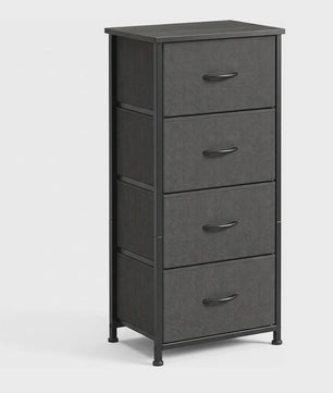Compacte Ladekast met 4 Lades - Stoffen Opbergunit met MDF Frame voor Slaapkamer en Woonkamer