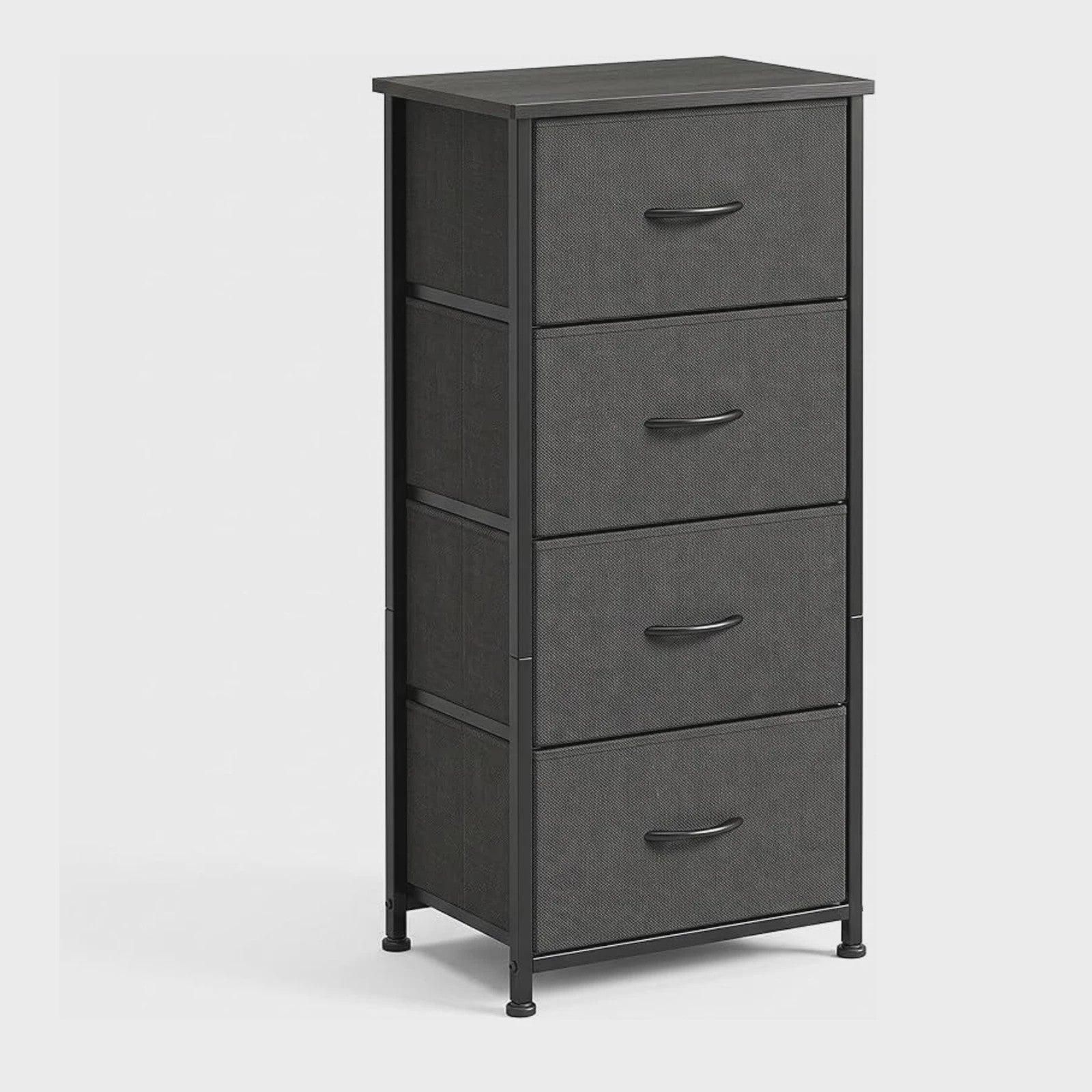Compacte Ladekast met 4 Lades - Stoffen Opbergunit met MDF Frame voor Slaapkamer en Woonkamer