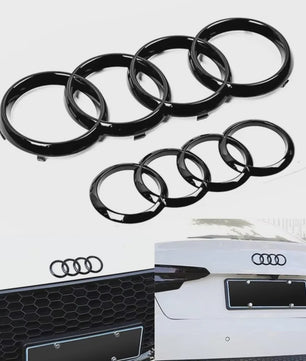 Zwart Audi Logo Embleem 4 Ringen - Voor Grille & Kofferbak