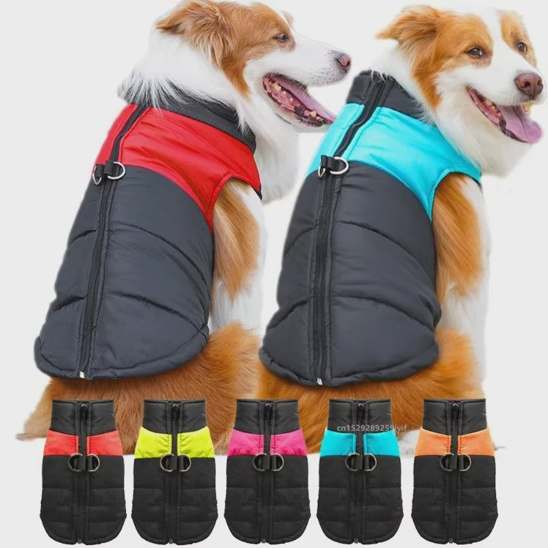 Waterdichte en Warme Hondenkleding Winterjas Vest Gevoerd met Rits voor Kleine tot Grote Honden