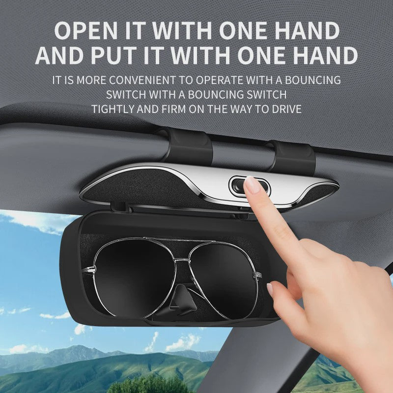 Multifunctionele Zonnebrilhouder & Brillenkoker voor Auto - Veilig Opbergen op de Zonneklep