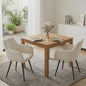 Set van 2 Moderne Gestoffeerde Eetkamerstoelen met Armleuningen - Comfortabel Corduroy & Stabiele Metalen Poten