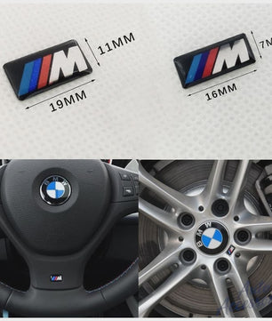 4x BMW M Performance Logo Embleem Stickers - Stuurwiel, Velgen & Interieur