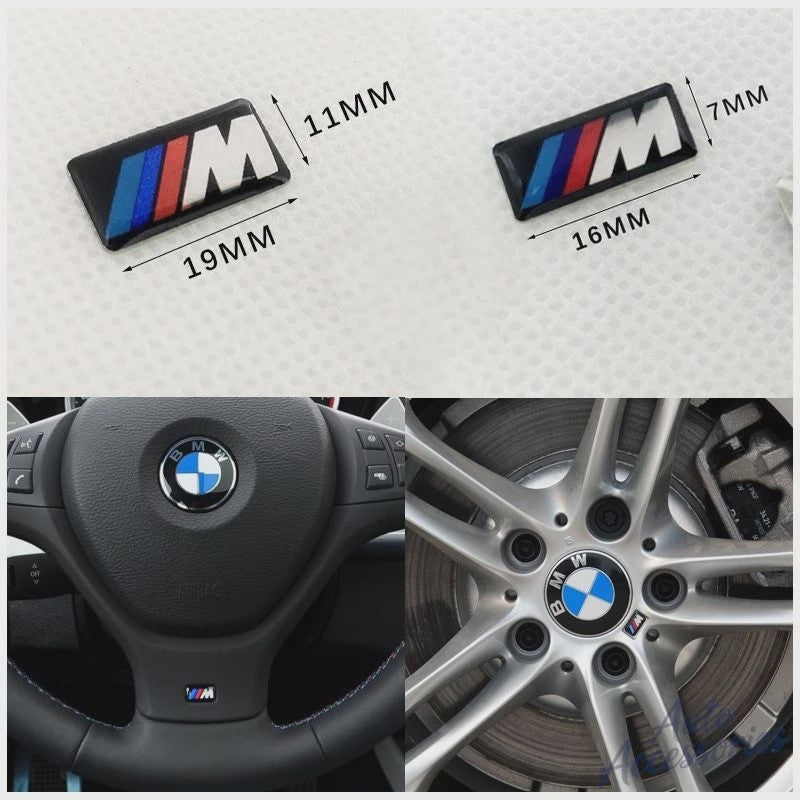 4x BMW M Performance Logo Embleem Stickers - Stuurwiel, Velgen & Interieur