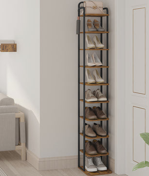 Verticale Schoenendrager Hout - Stijlvolle Schoenen Organizer voor Kleine Ruimtes