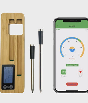 Draadloze Vleesthermometer met Dubbele Sonde & Bluetooth - Perfect voor BBQ, Grill & Oven