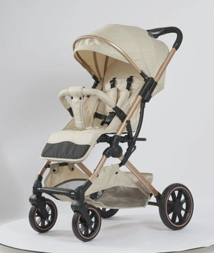 Lichtgewicht Opvouwbare Kinderwagen met Verstelbare Zitting & 4-Wiel Schokabsorptie
