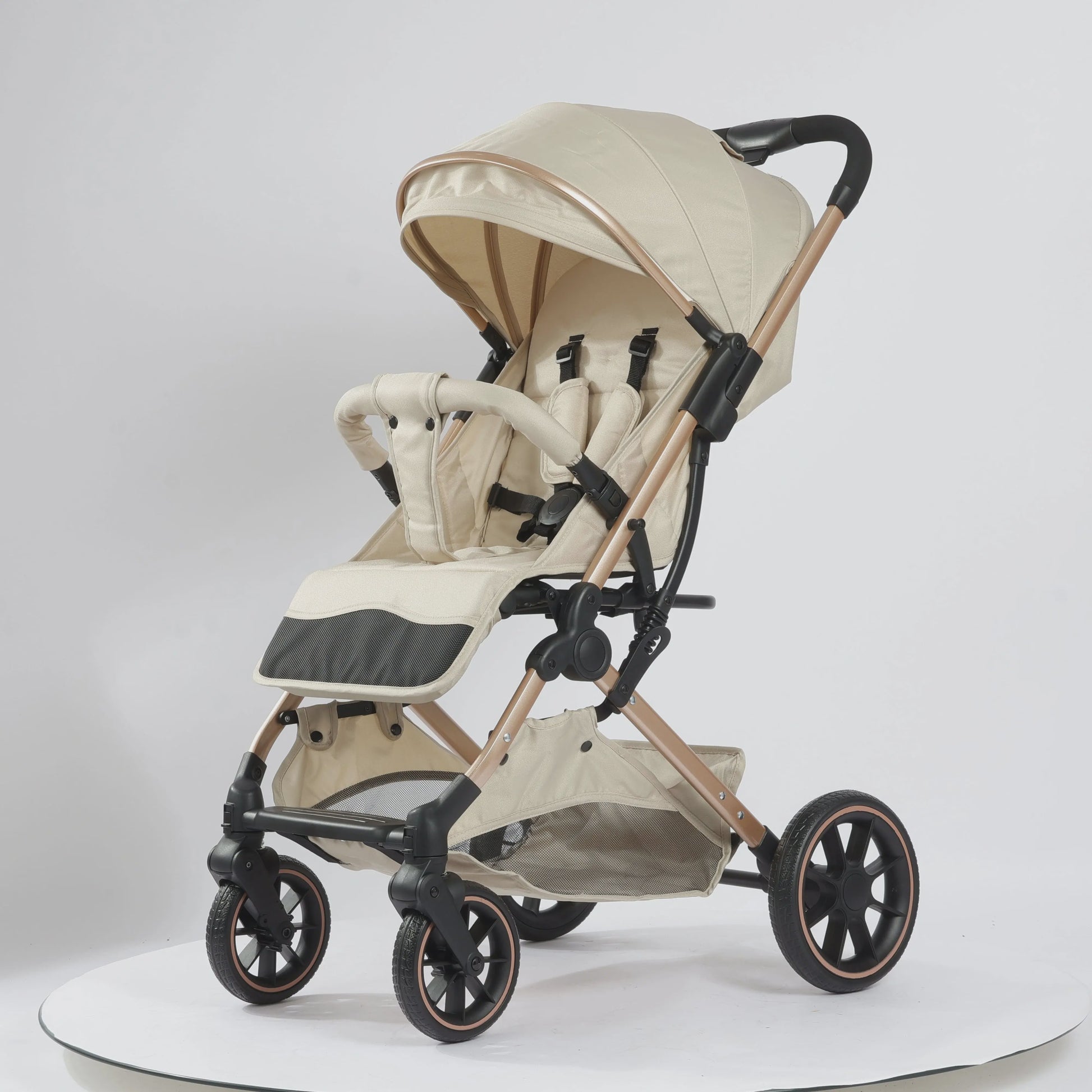 Lichtgewicht Opvouwbare Kinderwagen met Verstelbare Zitting & 4-Wiel Schokabsorptie