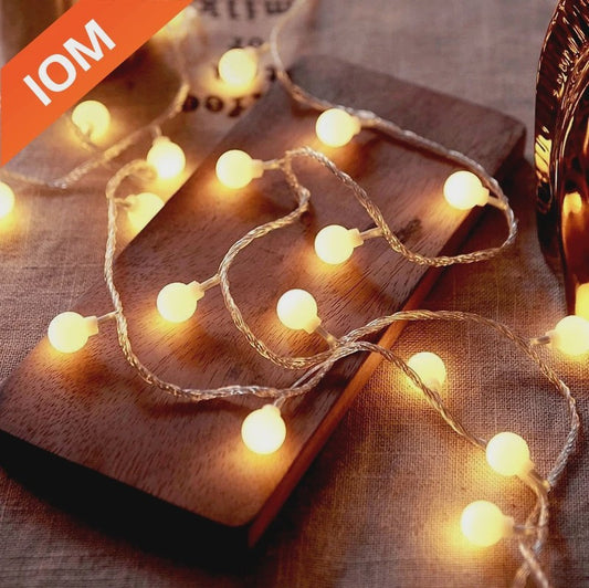 10 Meter LED Snoer Verlichting met Baljes - USB/Batterij - Buiten & Binnen - Feestelijk Decoratie Licht