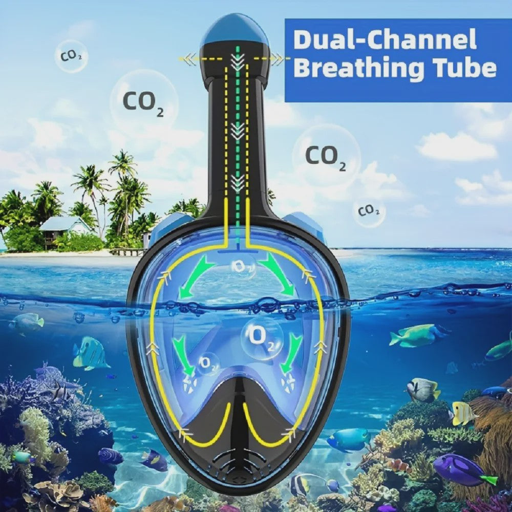 Full Face Snorkelmasker met Afneembare Camera Mount - Anti-condens & Anti-lek