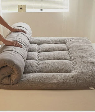 Dikke Lamsvel Matras 90x200cm - Zacht & Warm Eenpersoons Dekmatras met 3D Stiksels