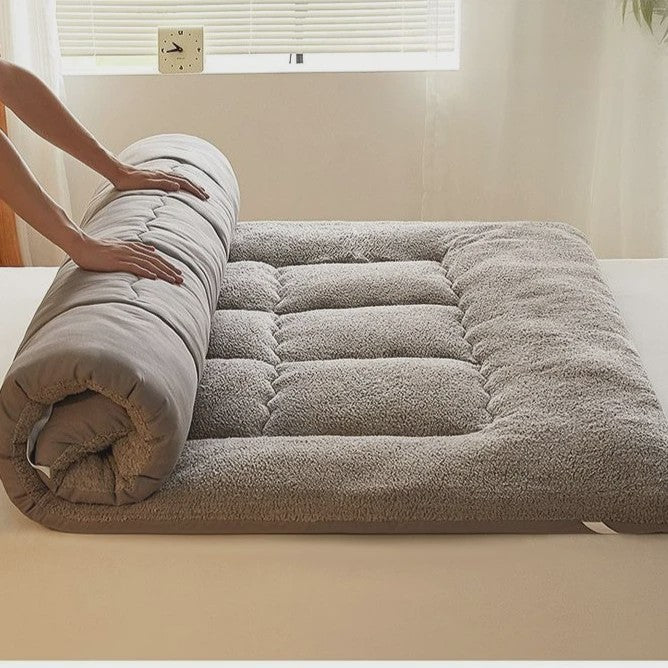 Dikke Lamsvel Matras 90x200cm - Zacht & Warm Eenpersoons Dekmatras met 3D Stiksels