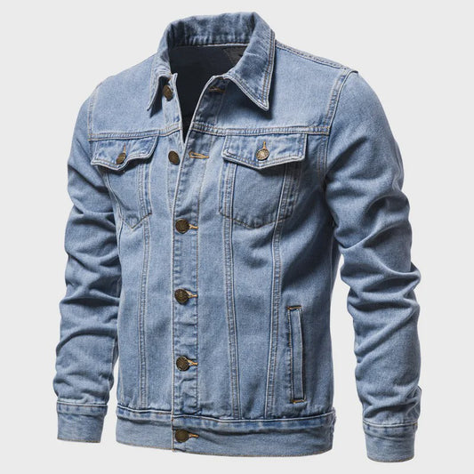 Herfst Denim Jas Heren - Vintage Motor Stijl Slim Fit Katoen Casual Zwart Blauw