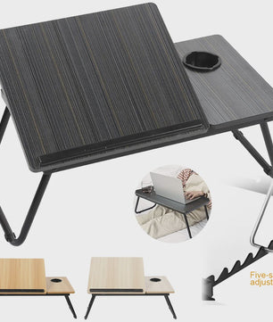 Multifunctionele Bedtafel: Opvouwbaar Laptop Bureau met Hoogteverstelling & Bekerhouder