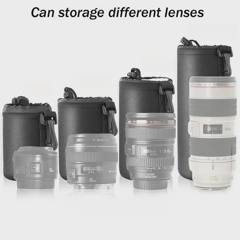 Waterdichte Cameralens Tas met Trekkoord en Haak - Bescherming voor DSLR Lenzen