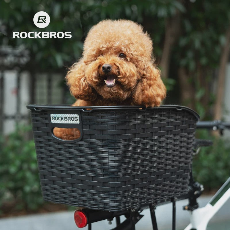 ROCKBROS Fietsmand Achter - Grote Capaciteit met Uitschuifbare Deksel - Zwart