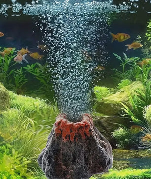Aquarium Vulkaan Decoratie met Bubbelsteen - Verrijkt Zuurstof & Sfeer
