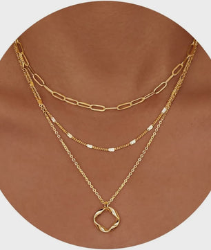 Gelaagde Kettingen Set Dames - 14K Goudkleurig & Zilverkleurig - Stapelbaar met Hanger
