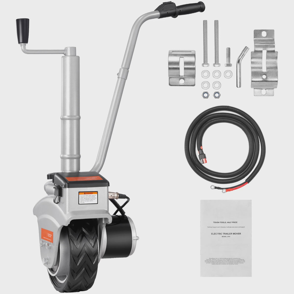Elektrische Trailer Dolly 5000lbs - 12V Jockey Wheel met Verstelbare Hoogte voor Caravans