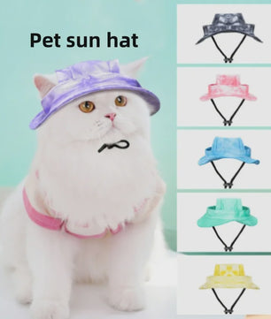 Grappige Honden- en Katten Zonnehoed met Oorgaten - Stijlvolle Tie-Dye Pet Accessoires