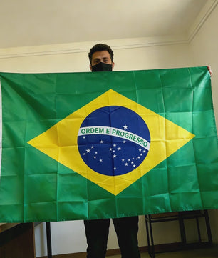 Braziliaanse Vlag 150x90cm - Duurzaam Polyester voor Binnen en Buiten