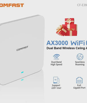 COMFAST WiFi6 Access Point AX3000 - Gigabit PoE, Dual-Band 2.4/5.8GHz, Roaming & Dekking