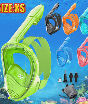 Kinder Volledig Gezicht Snorkelmasker met Camera Mount - Anti-Fog & Anti-Lek