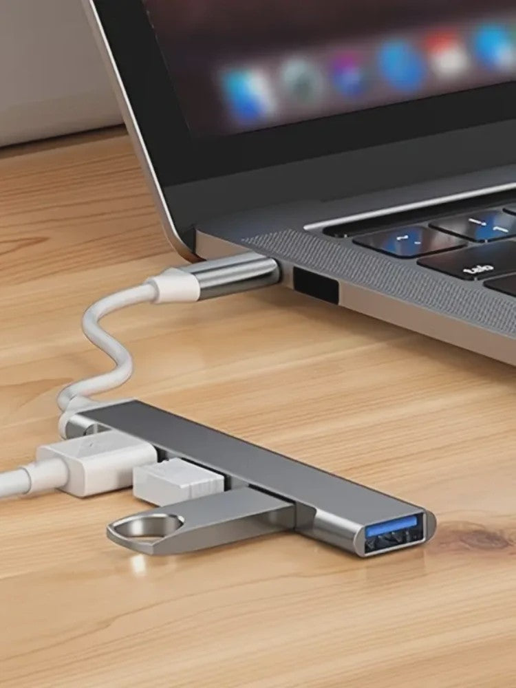 USB-C Hub 4-Poorts Multi-Splitter met OTG Functie voor Laptops en Smartphones