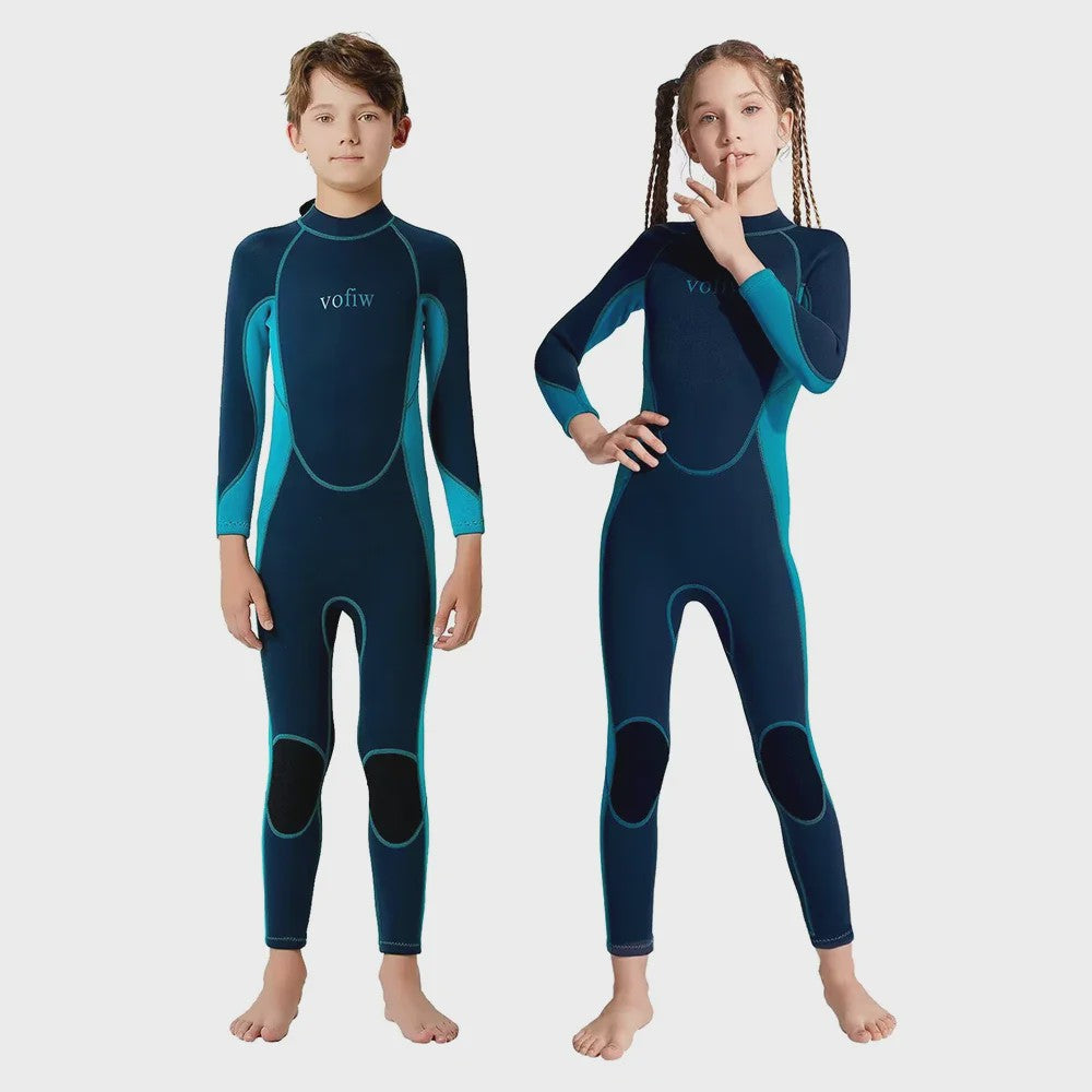 Kinder Neopreen Wetsuit 3MM - Lange Mouwen voor Jongens & Meisjes - Water Sport Kleding