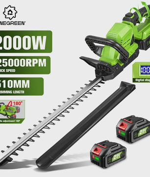 ONEGREEN 2000W Accu Heggenschaar - 510mm Snoeimes, 180° Verstelbaar, Makita 18V Compatibel
