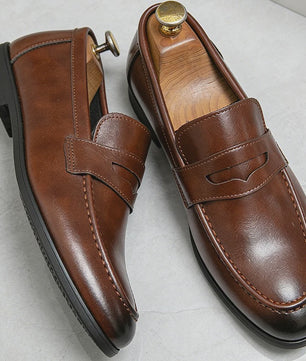 Klassieke Heren Leren Loafers - Stijlvolle Business & Casual Schoenen