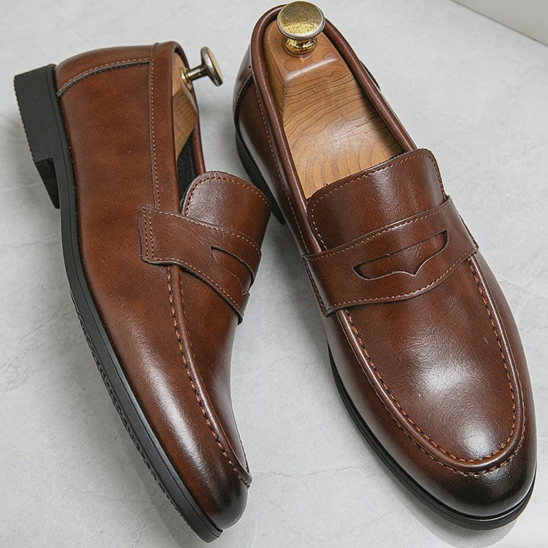 Klassieke Heren Leren Loafers - Stijlvolle Business & Casual Schoenen
