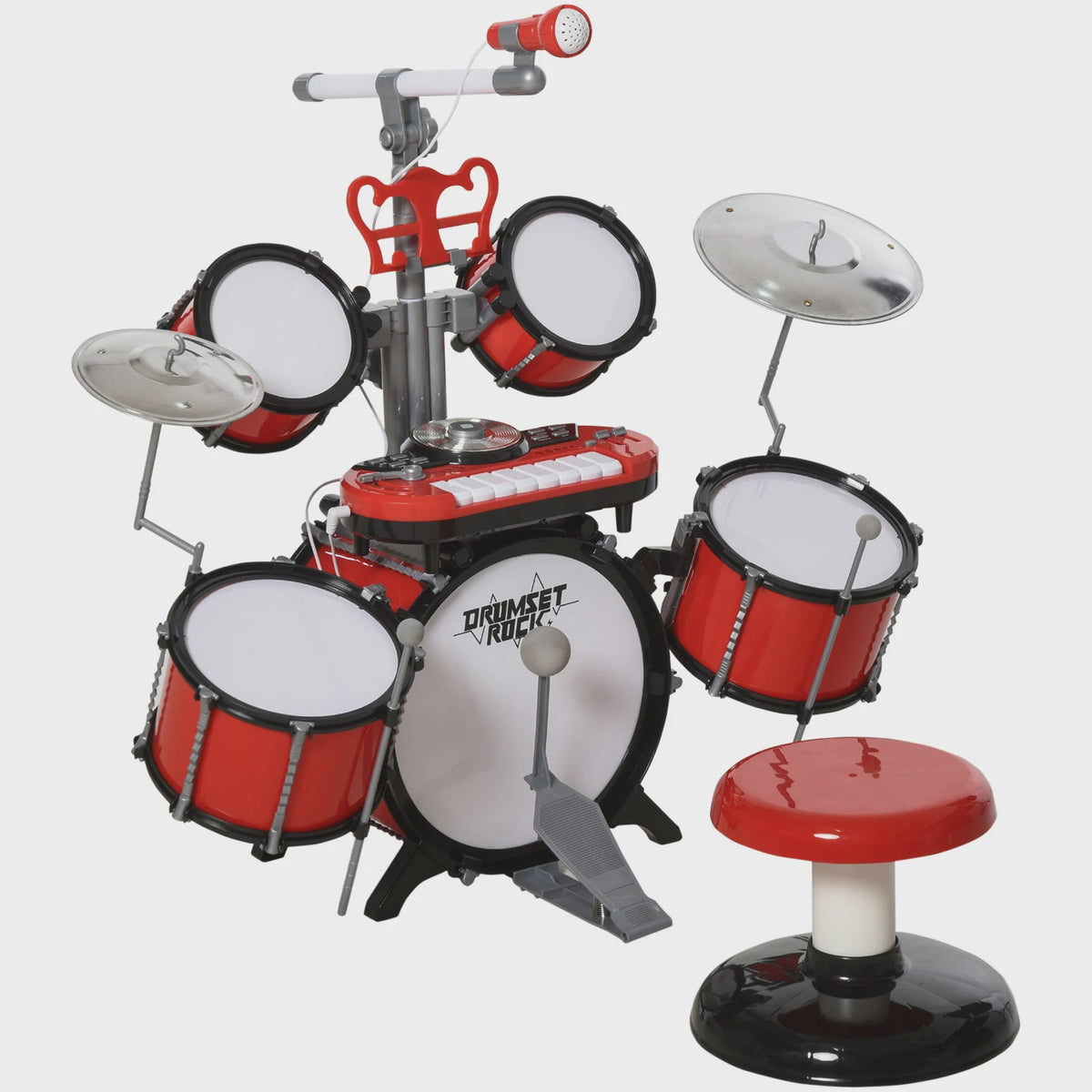 Homcom Children's Jazz Drum Set Electronic Keyboard Microphone +3 Years