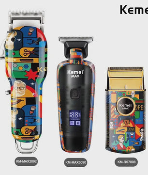 Kemei Oplaadbare Elektrische Tondeuse met Graffiti Design - Professionele Baardtrimmer & Scheerapparaat