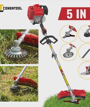 Conentool 5-in-1 Benzine Bosmaaier 52CC 11000 RPM - Grasmaaier, Heggenschaar, Kettingzaag