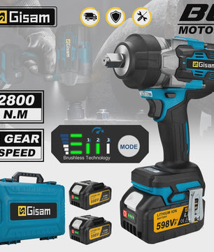 Gisam Accu Slagschroevendraaier 2800 Nm Brushless - Makita 18V Compatibel