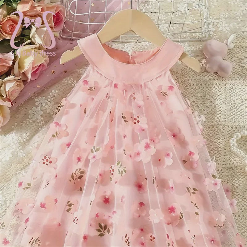 Roze Bloemen Jurk Baby Meisje Zomer - Mouwloos & Lieflijk