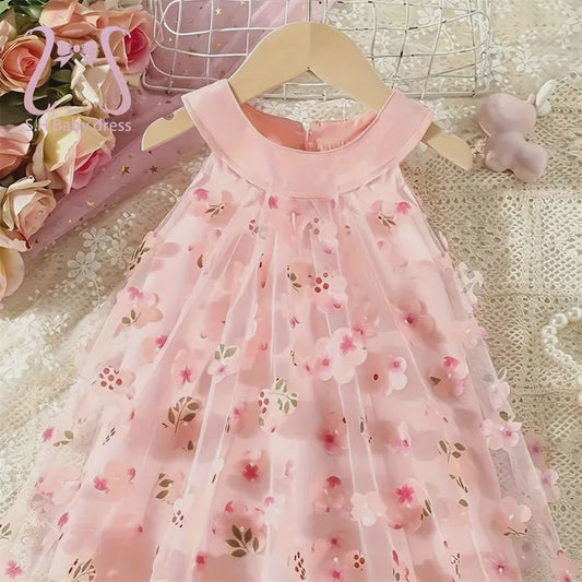 Roze Bloemen Jurk Baby Meisje Zomer - Mouwloos & Lieflijk