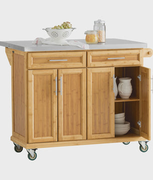 SoBuy Keuken Eiland Trolley FKW69-N met Uitschuifbaar Werkblad & Opslag
