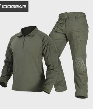 IDOGEAR G4 Tactisch Uniform Shirt & Broek met Kniebeschermers - Heren BDU Trainingskleding
