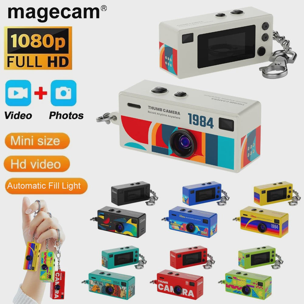 Retro Mini Digitale Camera Sleutelhanger - 1080P HD Video & Foto met Geheugenkaart Ondersteuning
