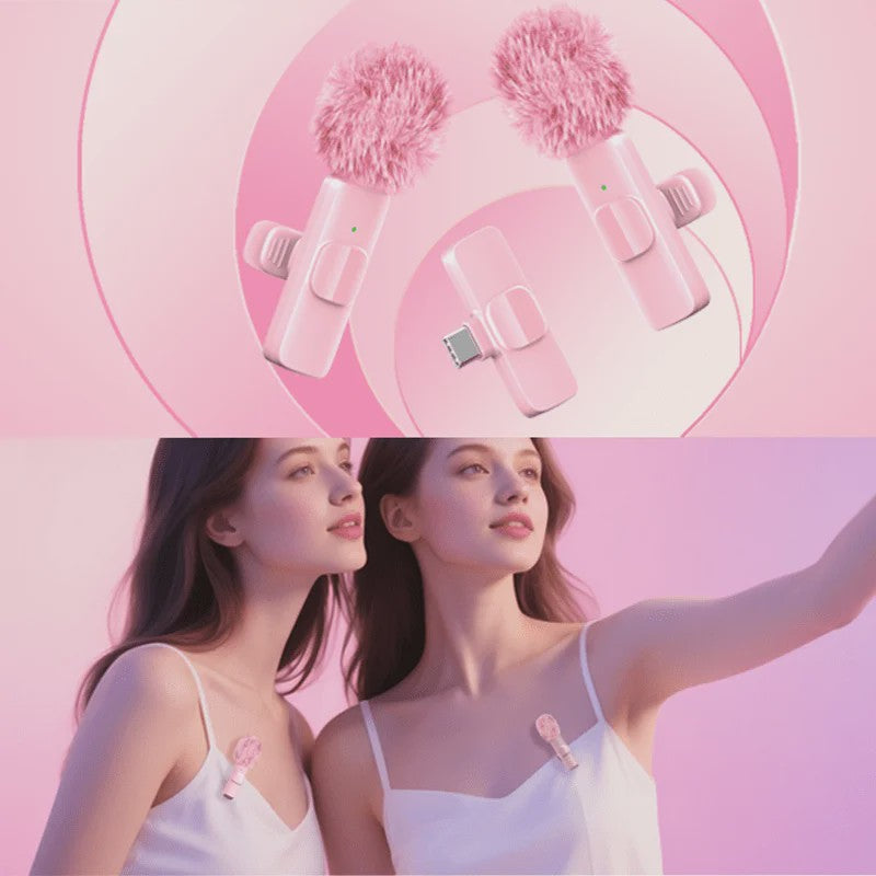 Draadloze Lavalier Microfoon - Mini Clip-on met Ruisonderdrukking voor iPhone, iPad & Android