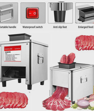 Professionele RVS Vlees Snijmachine 850W - Snel en Efficiënt Vlees, Vis en Groenten Snijden
