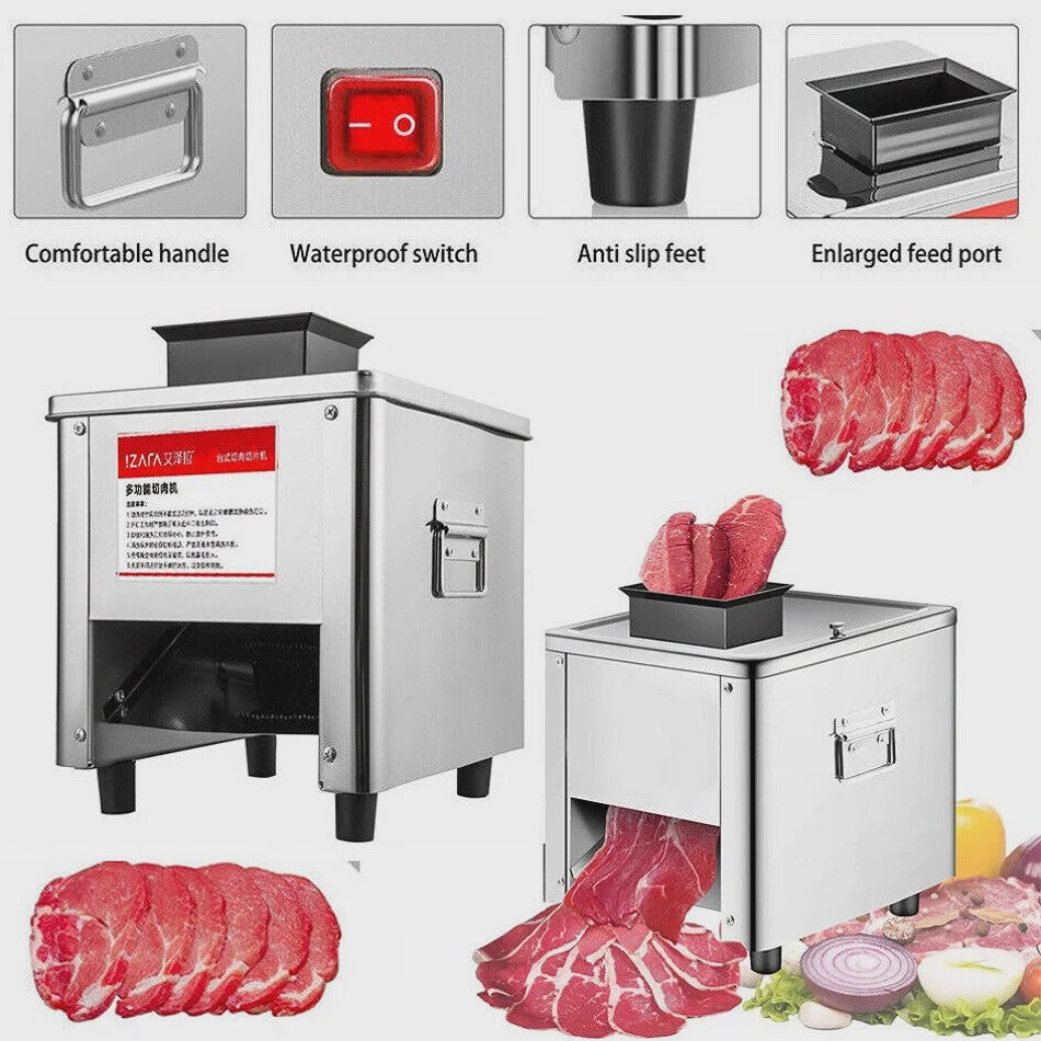 Professionele RVS Vlees Snijmachine 850W - Snel en Efficiënt Vlees, Vis en Groenten Snijden