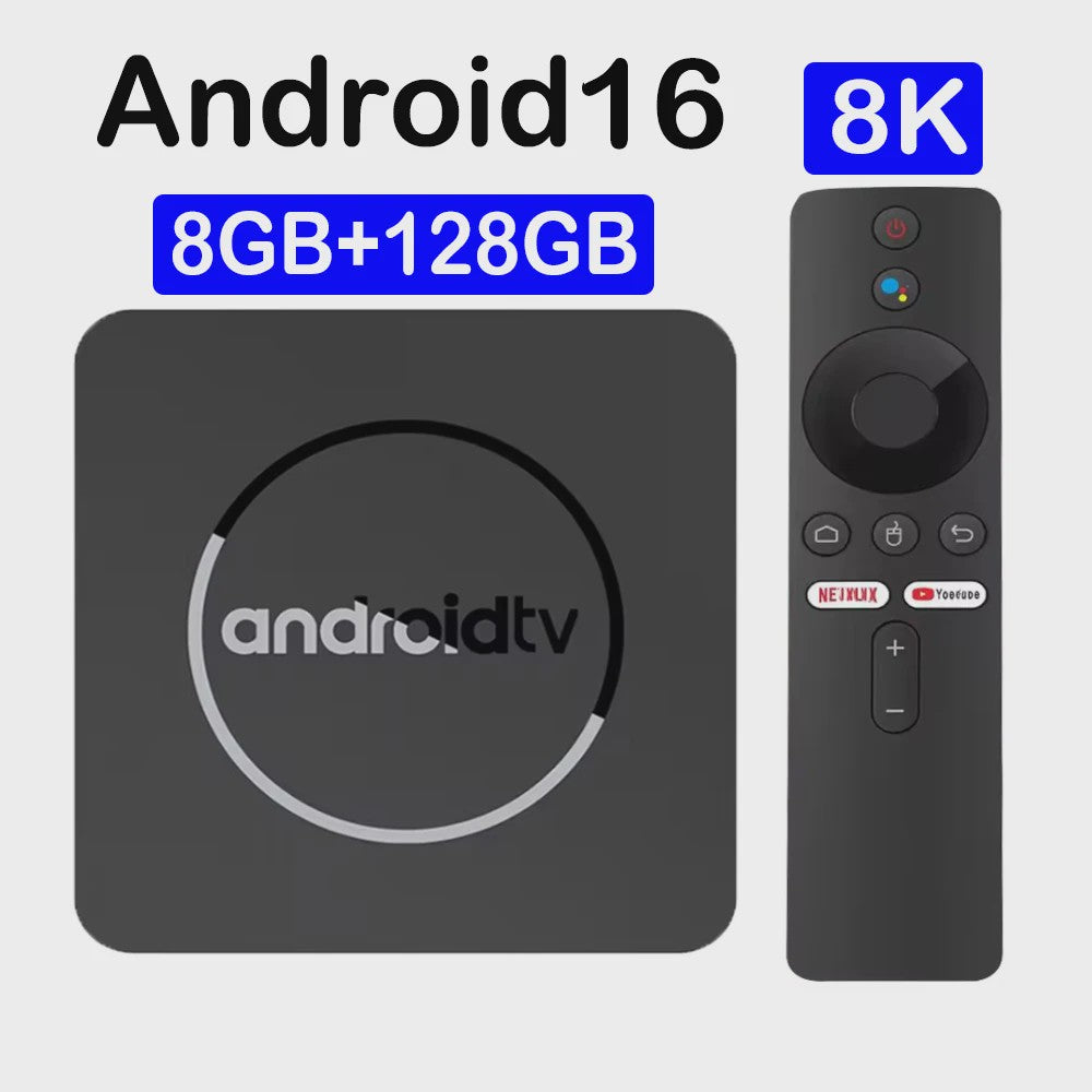 Android TV Box Q10: 8K Ultra HD Media Player met Dual Band WiFi & Google Voice Assistant