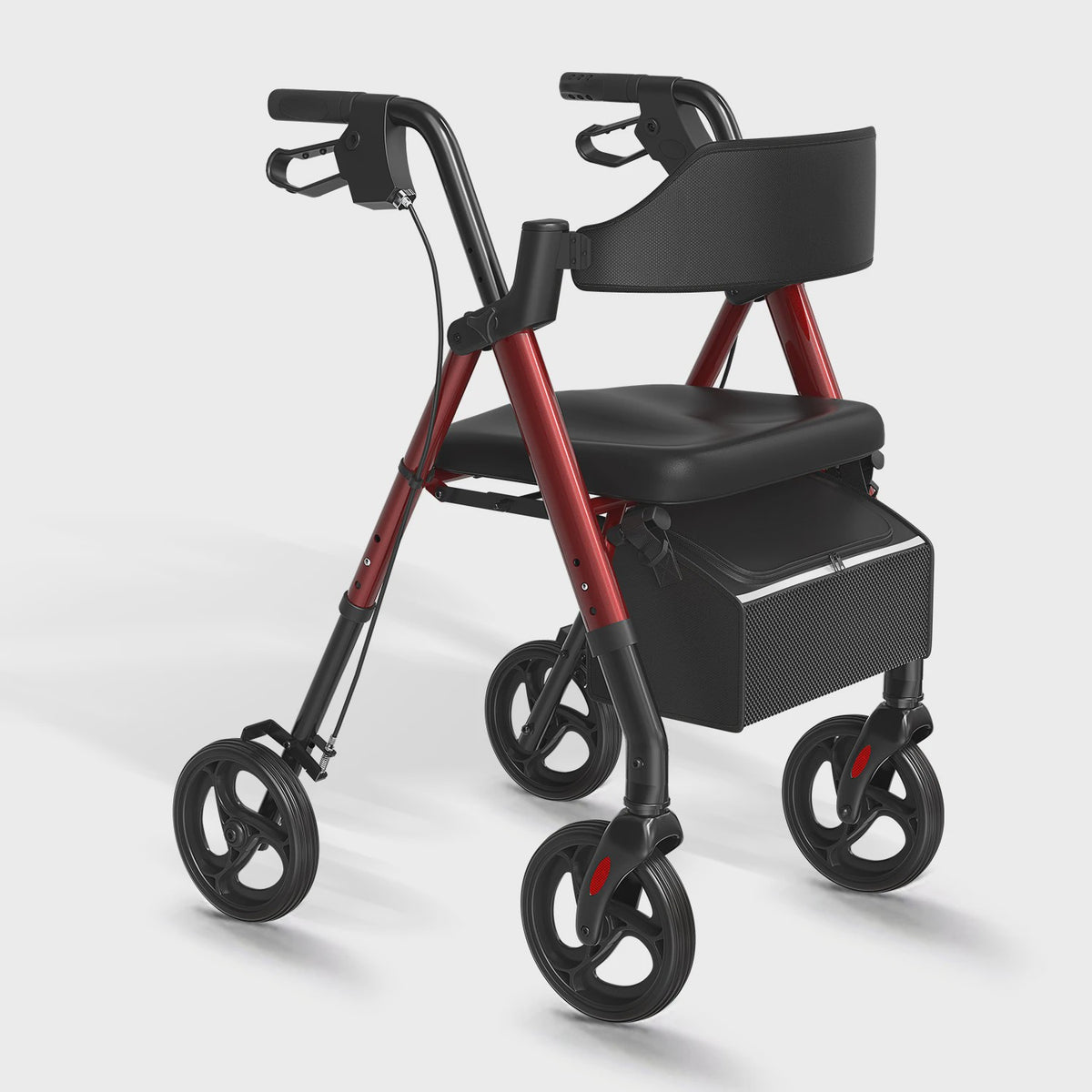 MaiDeSiTe Inklapbare Rollator met Zitje en Grote 8-inch Wielen - Duurzaam Aluminium