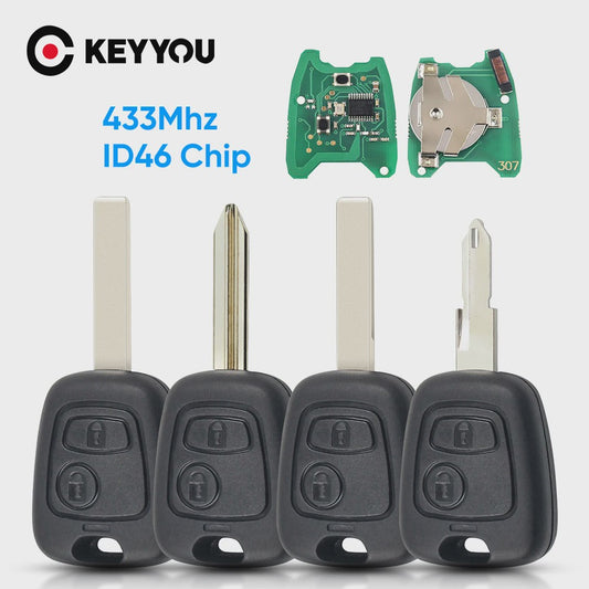 Afstandsbediening Autosleutel 433MHz ID46 Chip voor Peugeot & Citroen